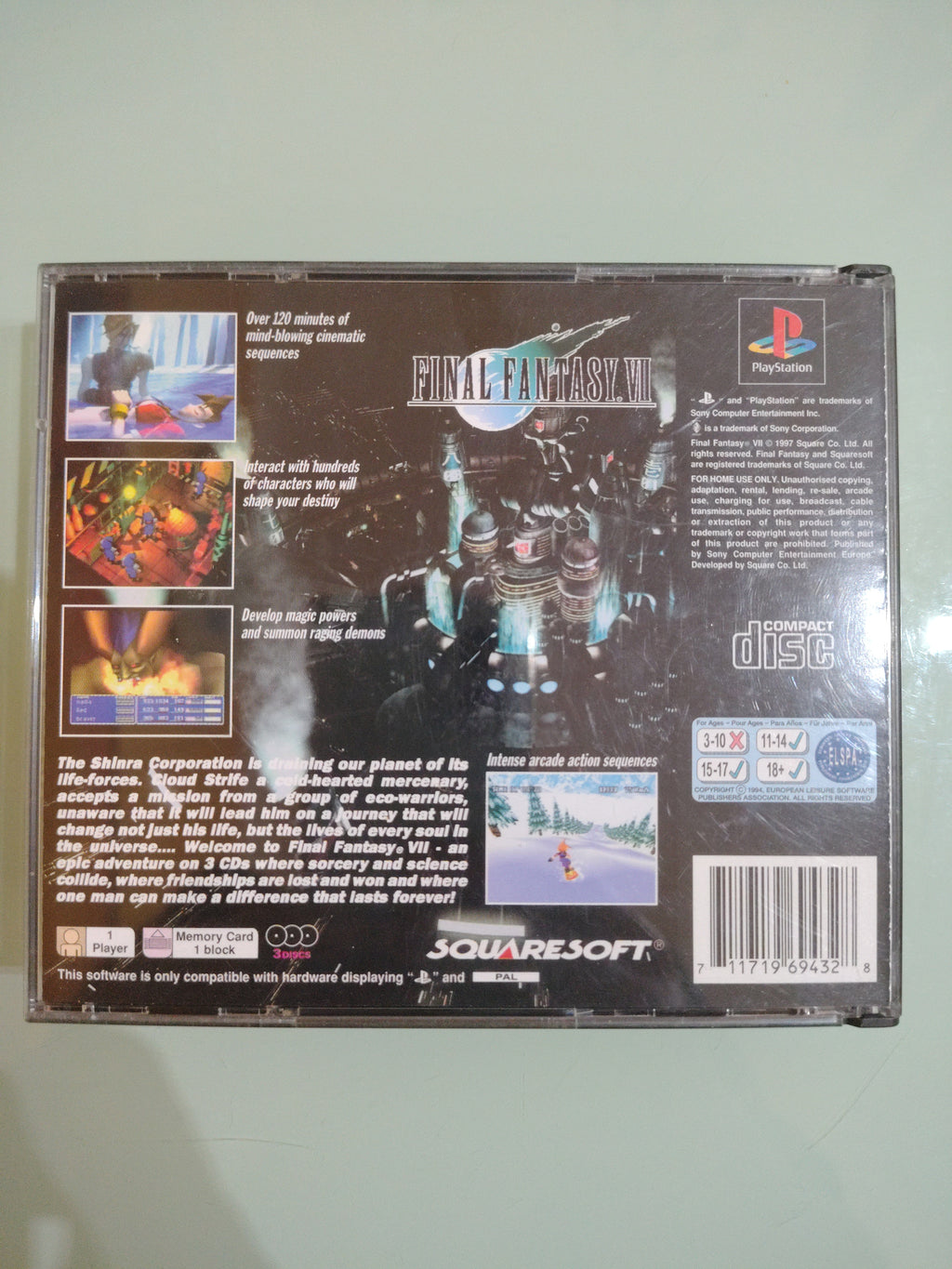 Final Fantasy VII 7 GIOCO PS1 INGLESE