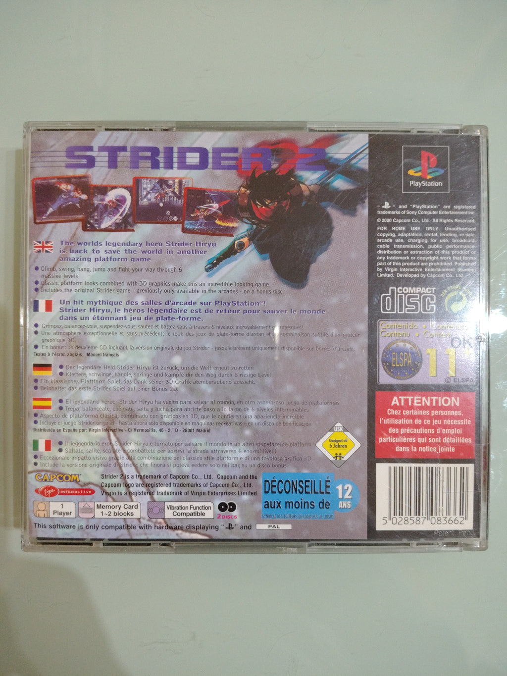 STRIDER 2 GIOCO COMPLETO PLAYSTATION 1  PSX PS-ONE ITALIANO USATO COME NUOVO