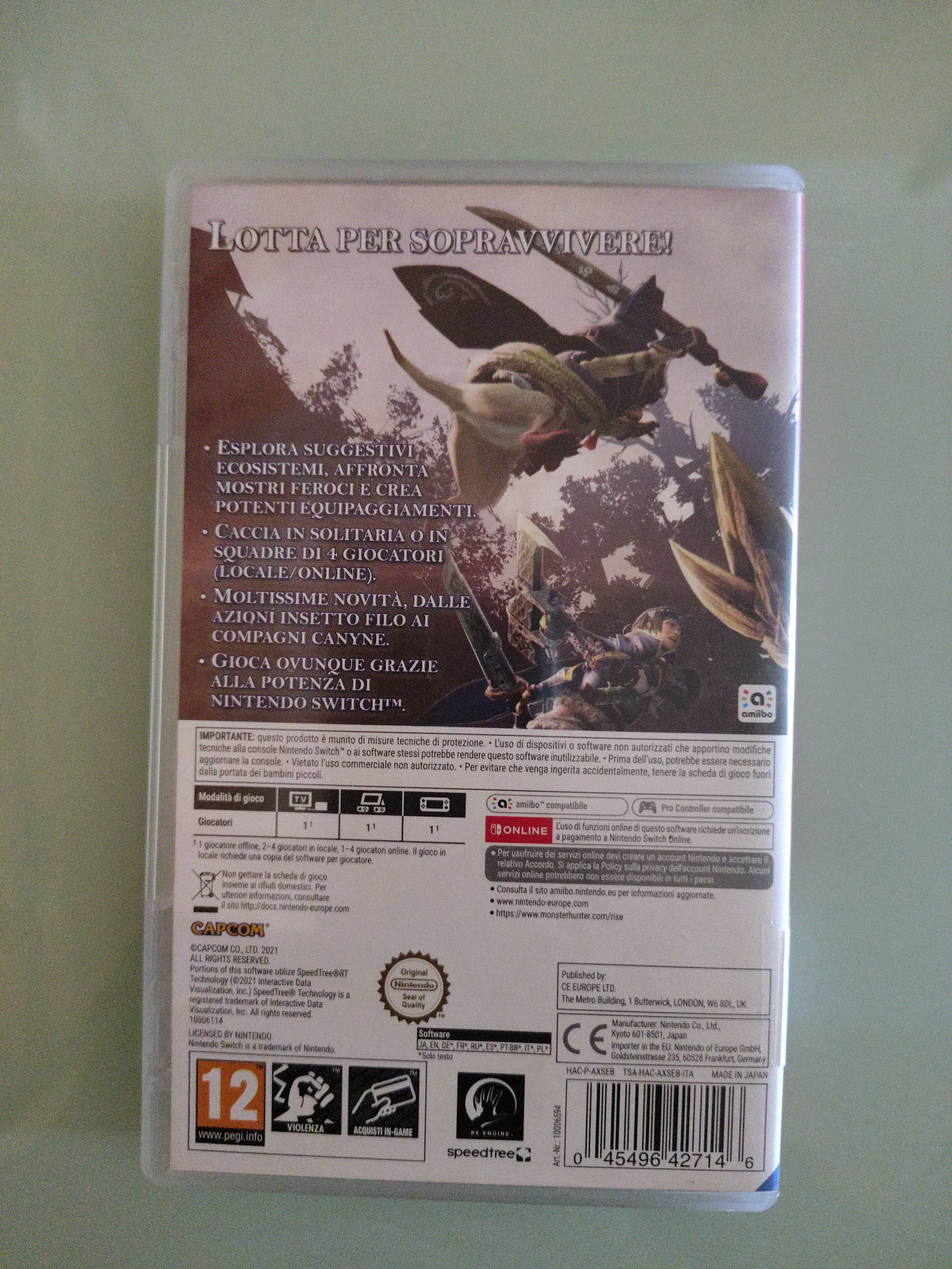 Videogioco Nintendo Switch Monster Hunter Rise usato italiano