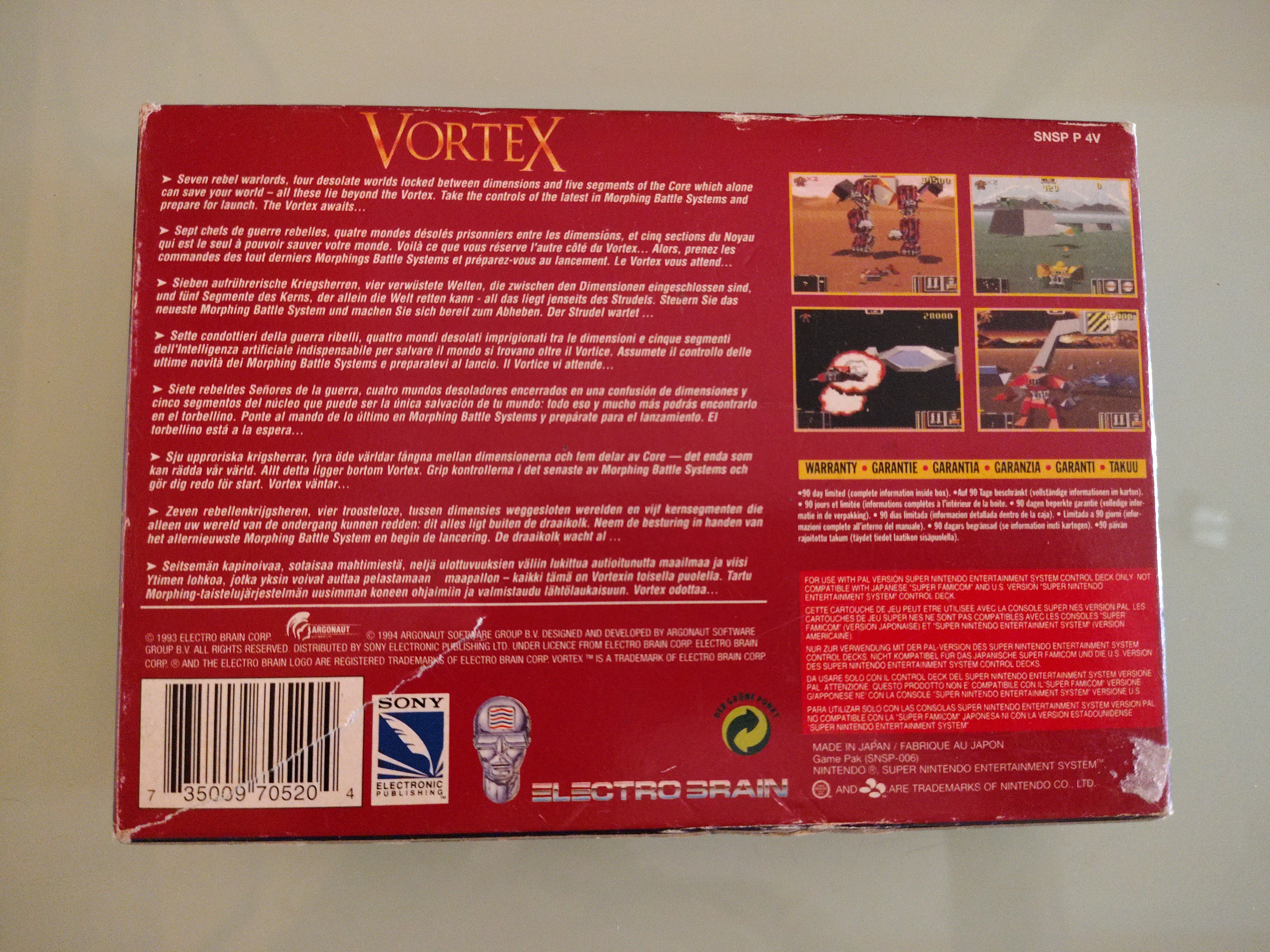 VORTEX SUPER NINTENDO SNES PAL EUR MULTI