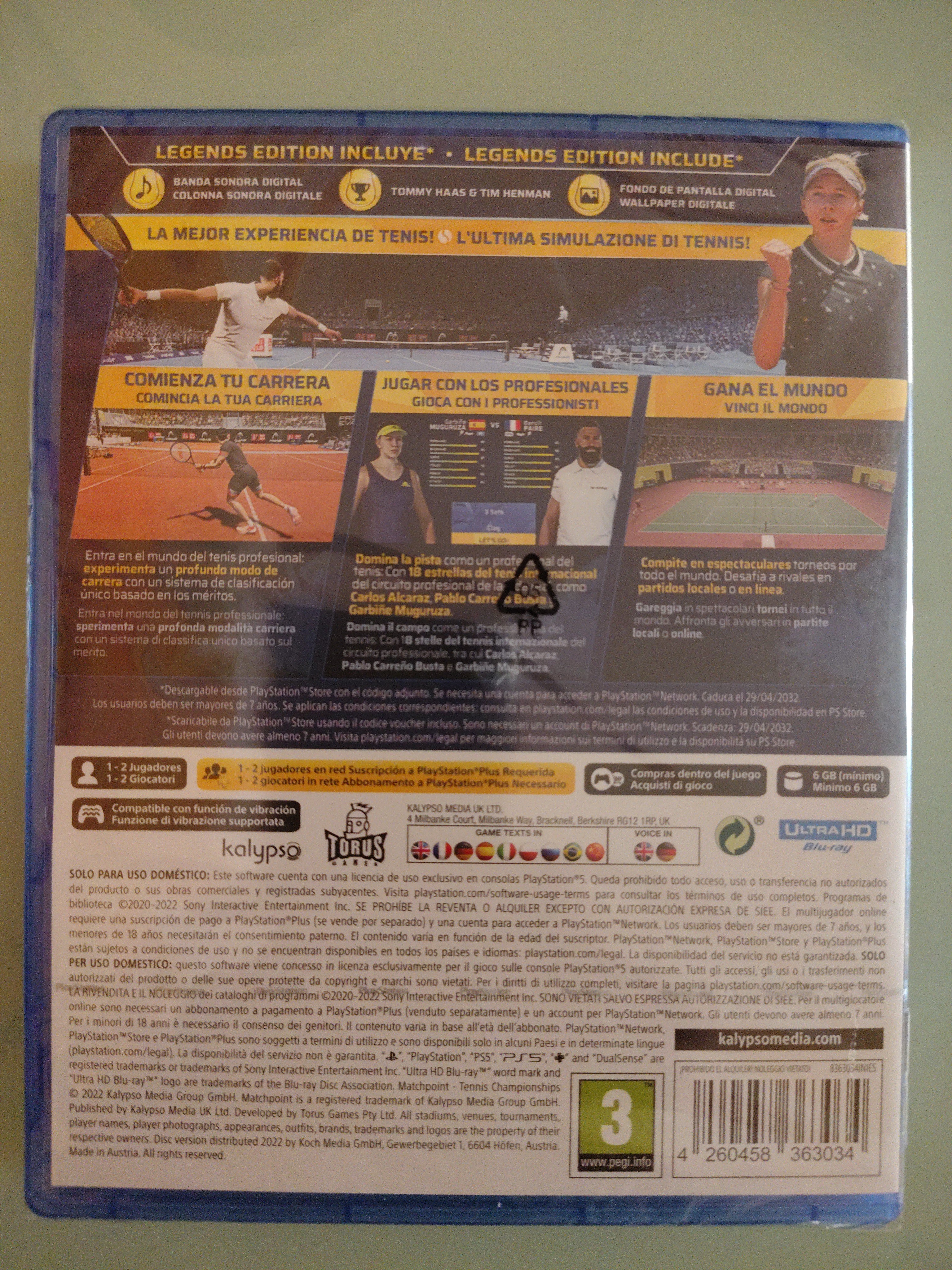 MATCHPOINT TENNIS CHAMPIONSHIP LEGENDS EDITION  NUOVO SIGILLATO PAL