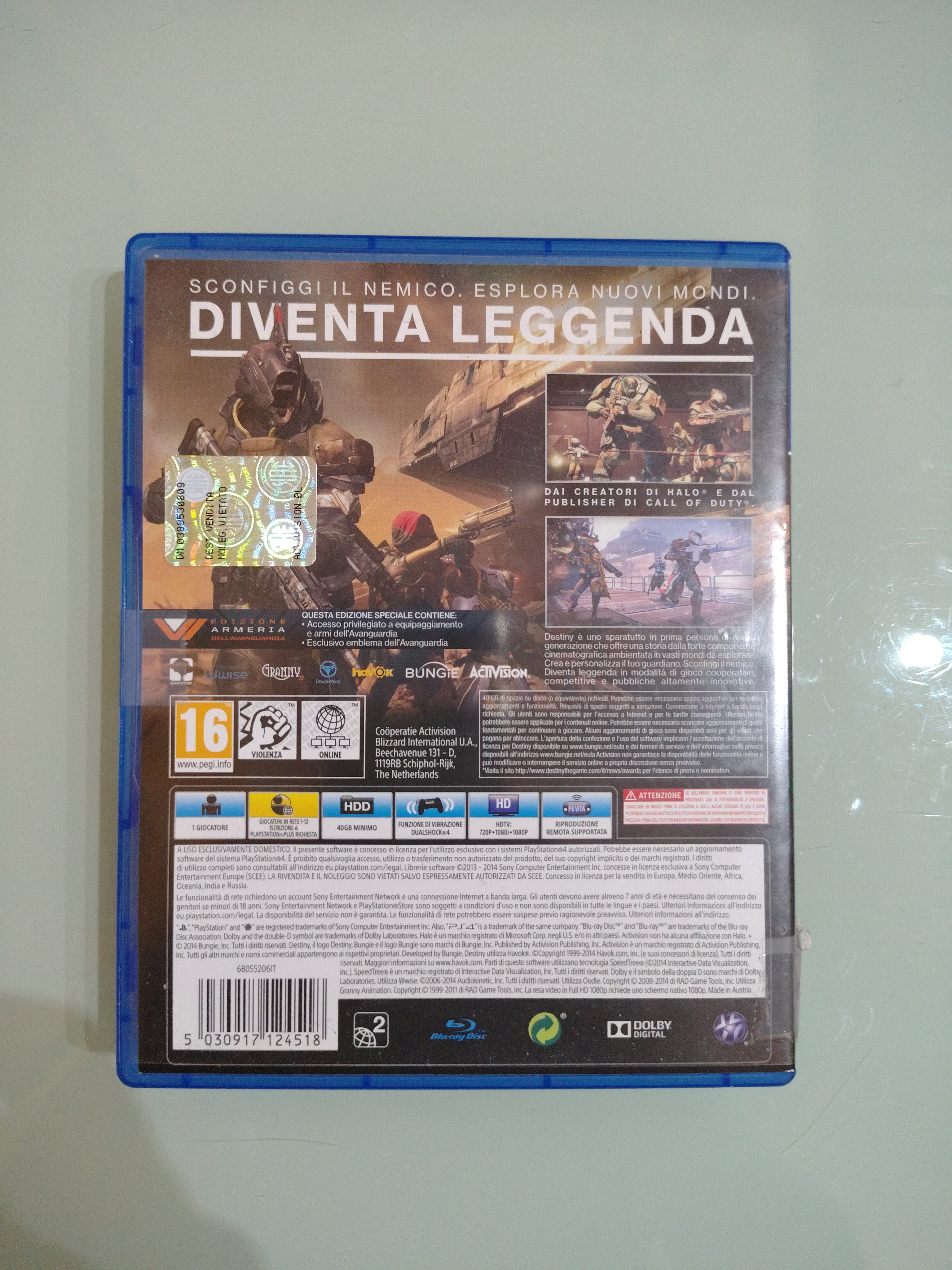 DESTINY, gioco PS4, PEGI 16
