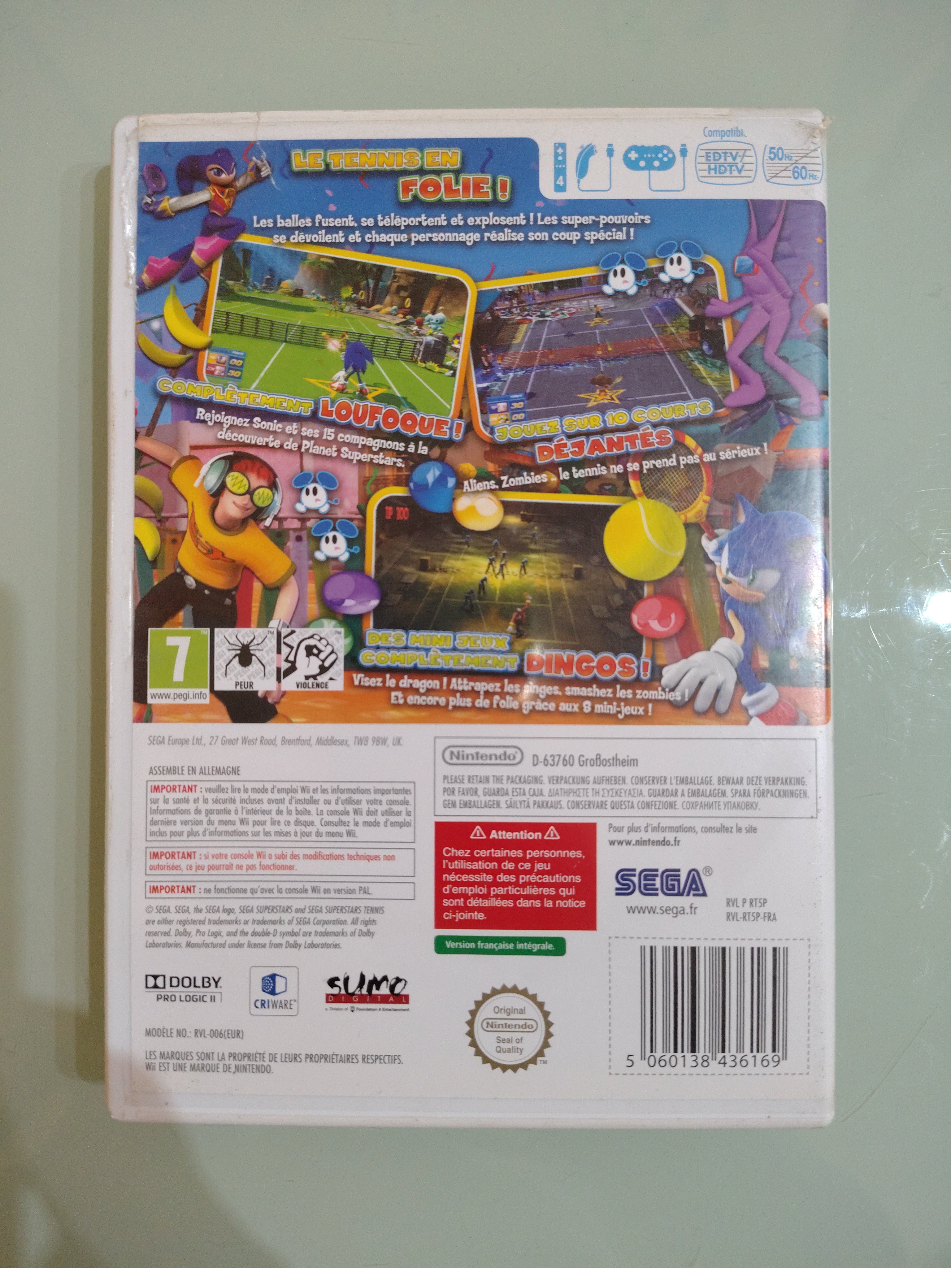 SEGA SUPERSTARS TENNIS  NINTENDO WII CONDIZIONI BUONE  GIOCO ITA COPERTINA FRA