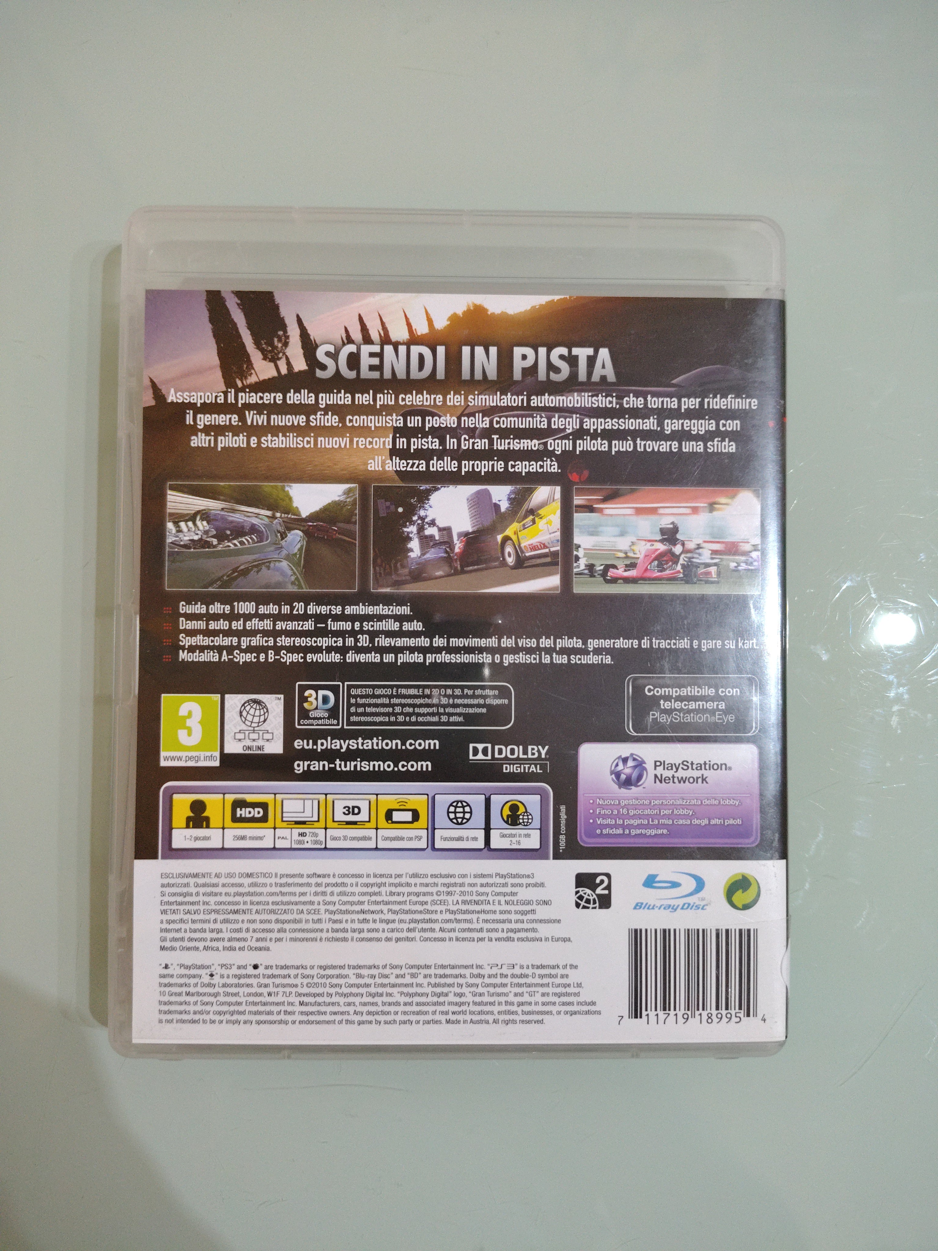 GRAN TURISMO 5 PS3 SONY PLAYSTATION 3 GIOCO VERSIONE ITALIANA