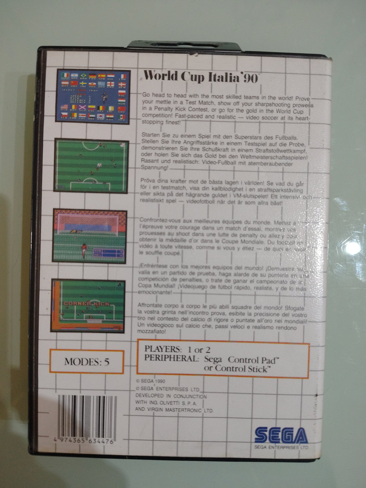 GIOCO SEGA Master System World Cup Italia '90 Completo
