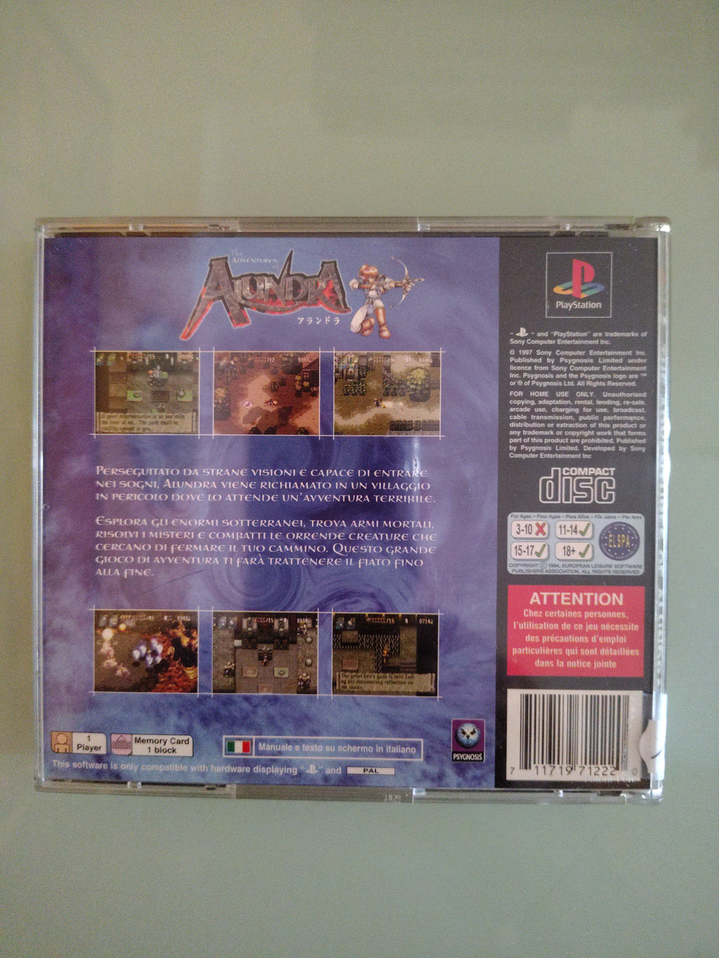 The Adventures Of Alundra GIOCO PS1 PAL ITA