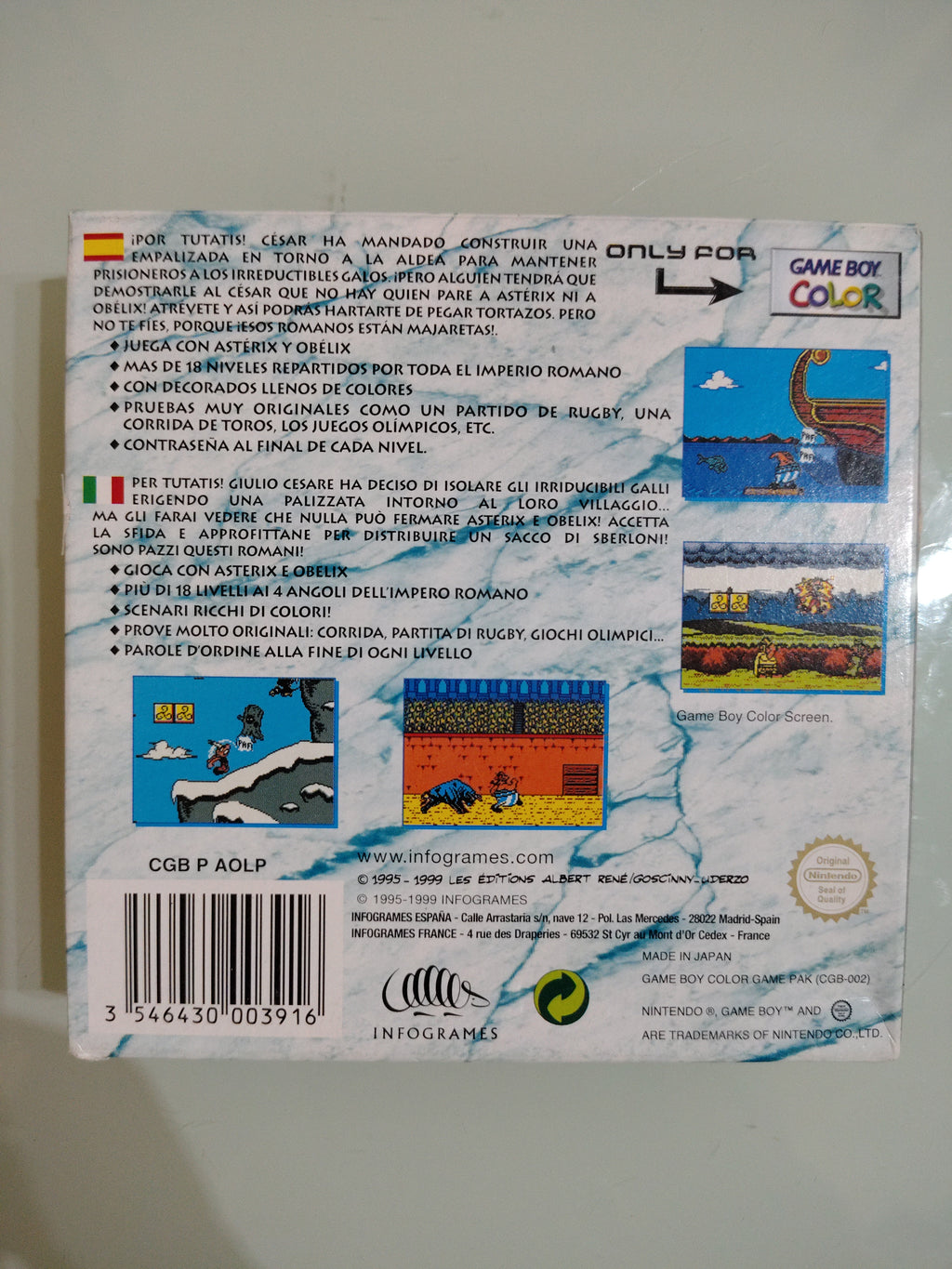 ASTERIX & OBELIX CIB Nintendo GAME BOY COLOR GBC Eur ITA / ESP