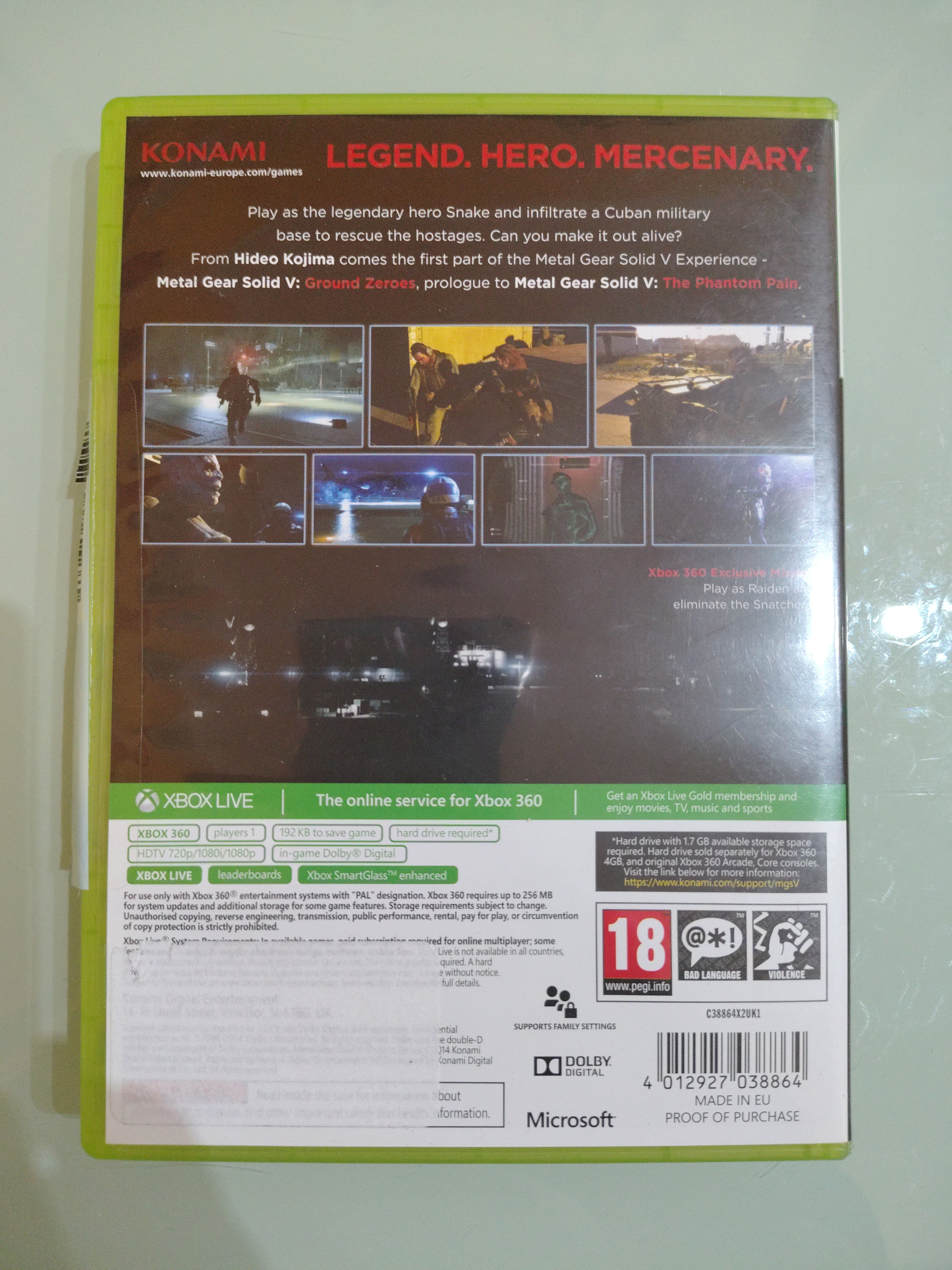 METAL GEAR SOLID V GROUND ZEROES  COPERTINA ENG