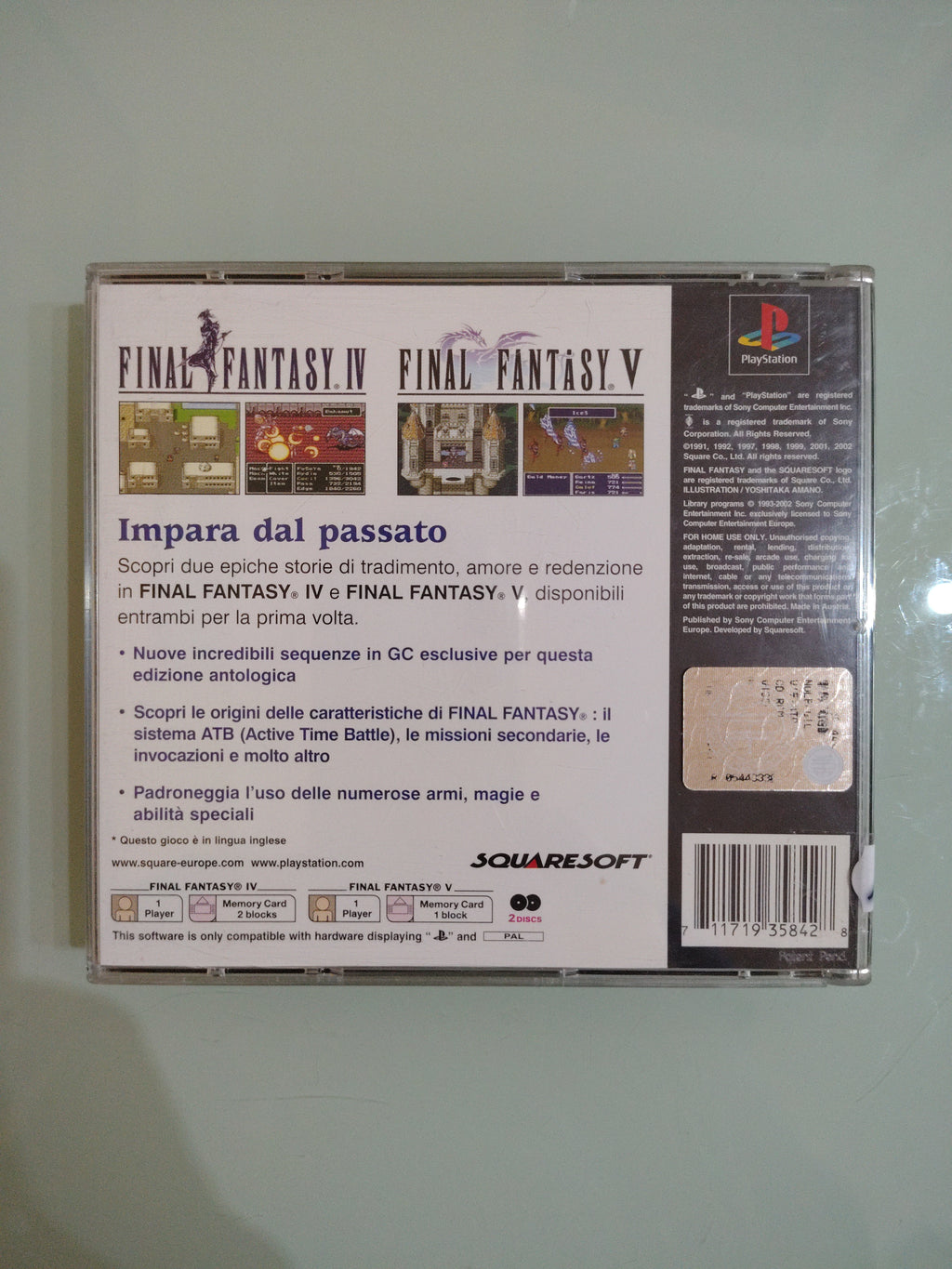 Final Fantasy Anthology GIOCO PS1 VERSIONE ITALIANA