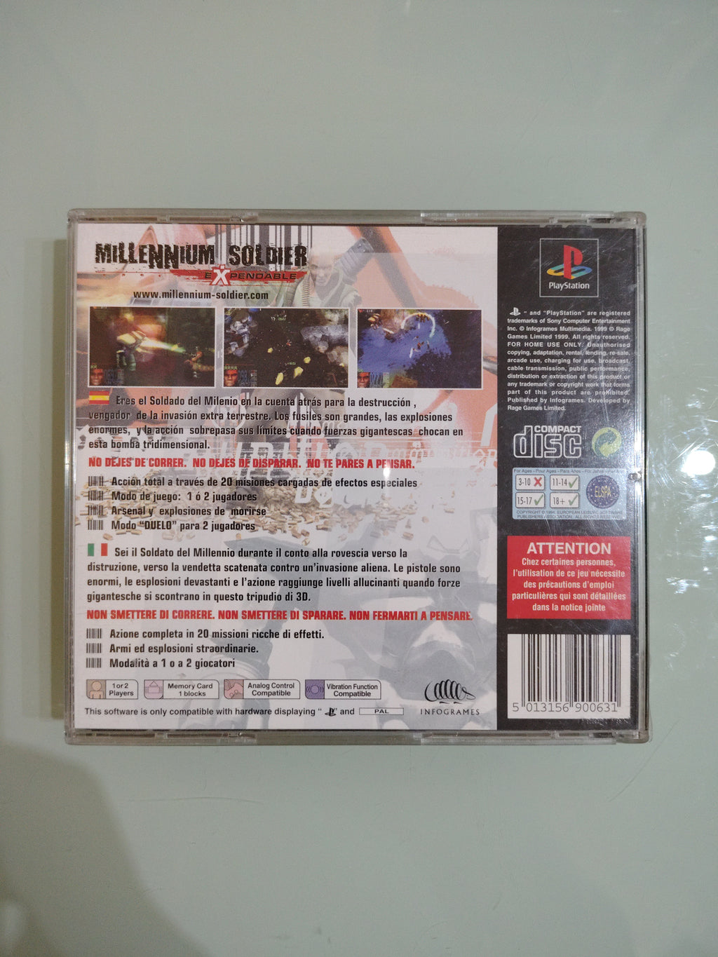 Millennium Soldier Expendable - Sony Playstation - PS1 PSX - PAL