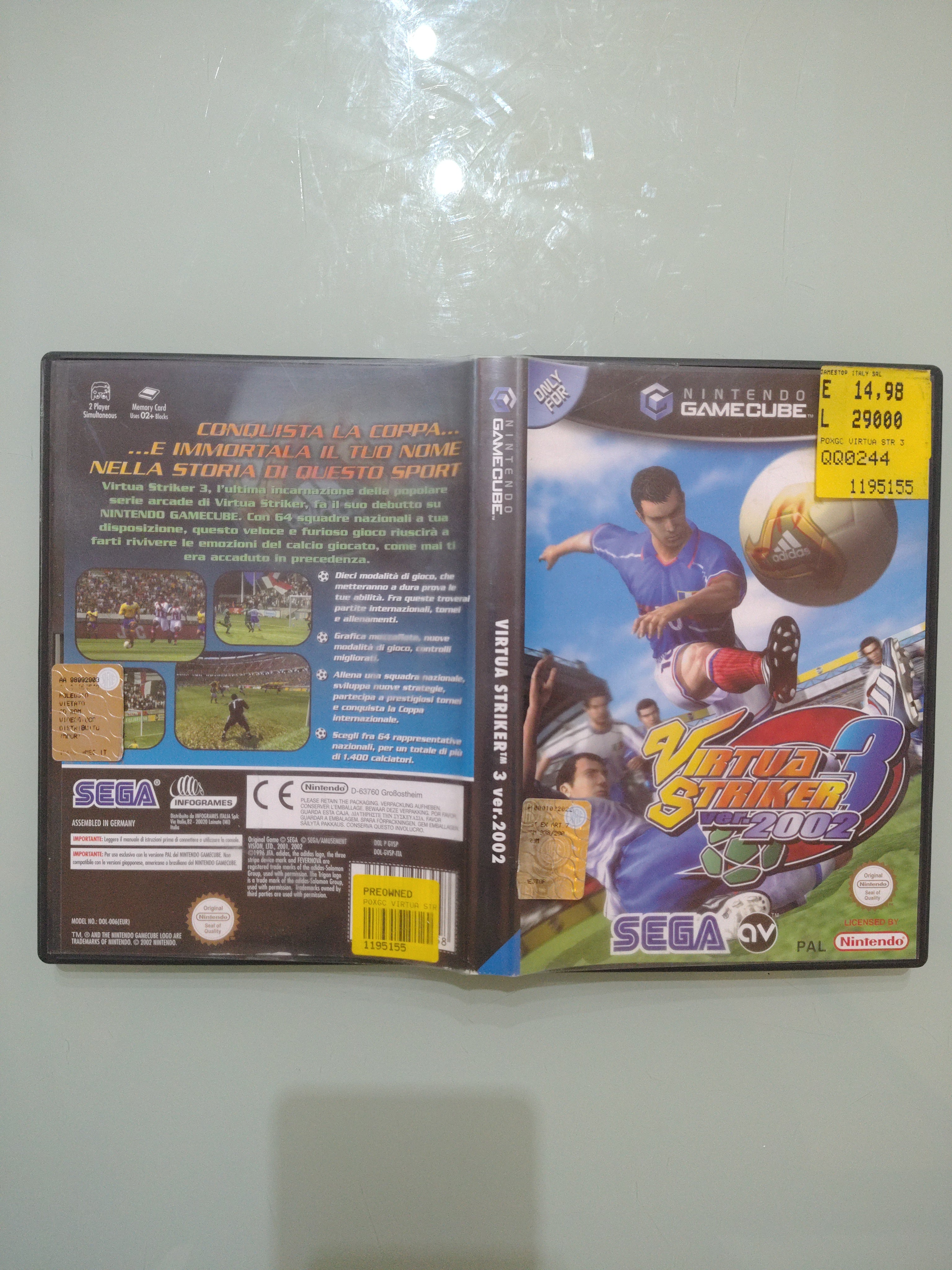 GIOCO NINTENDO GAMECUBE VIRTUA STRIKER 3 VER 2002