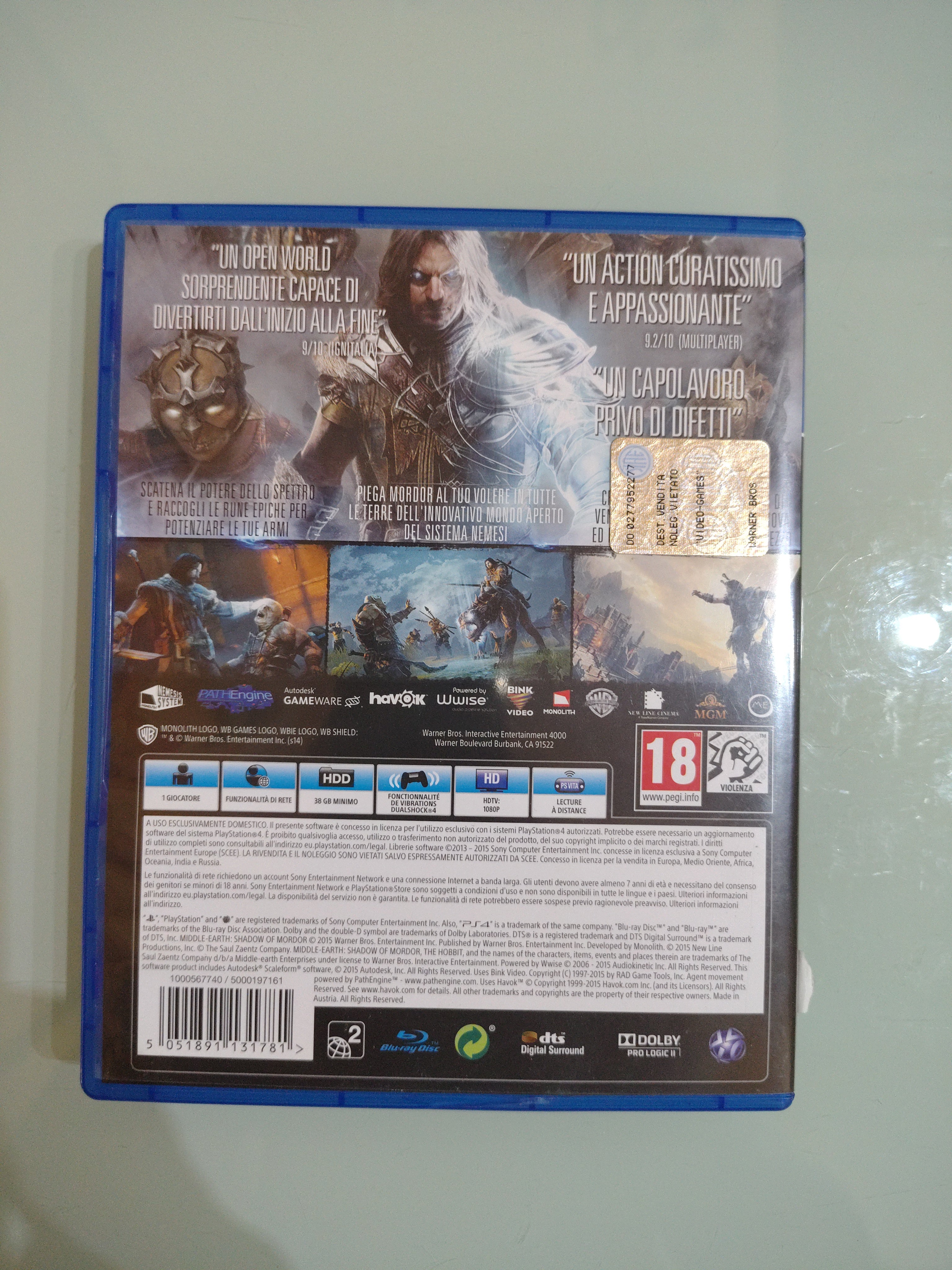 LA TERRA DI MEZZO - L'OMBRA DI MORDOR GOTY EDITION - PS4 - PAL IT