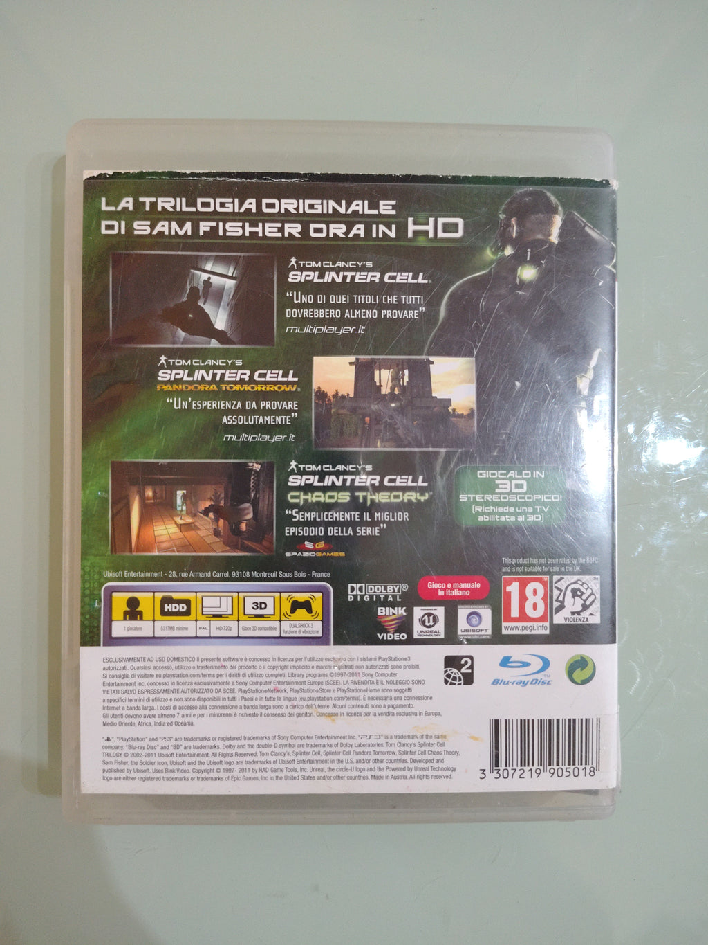 SPLINTER CELL TRILOGY HD PS3! Usato ottimo! Copertina inglese!  audio italiano!!