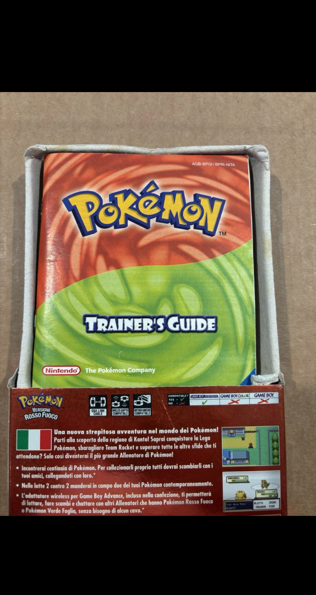 POKEMON VERSIONE ROSSO FUOCO ORIGINALE GBA   WIRELESS ADAPTER