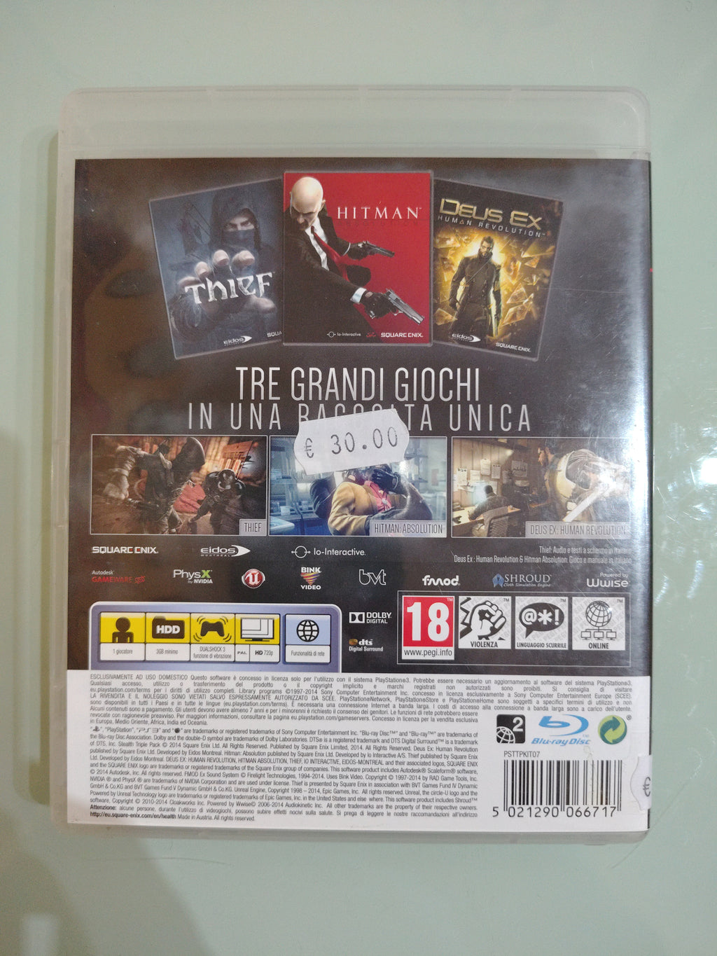 Triple Pack Ultimate Stealth - Thief Hitman Deus Ex - PlayStation 3 PS3 - PAL ita