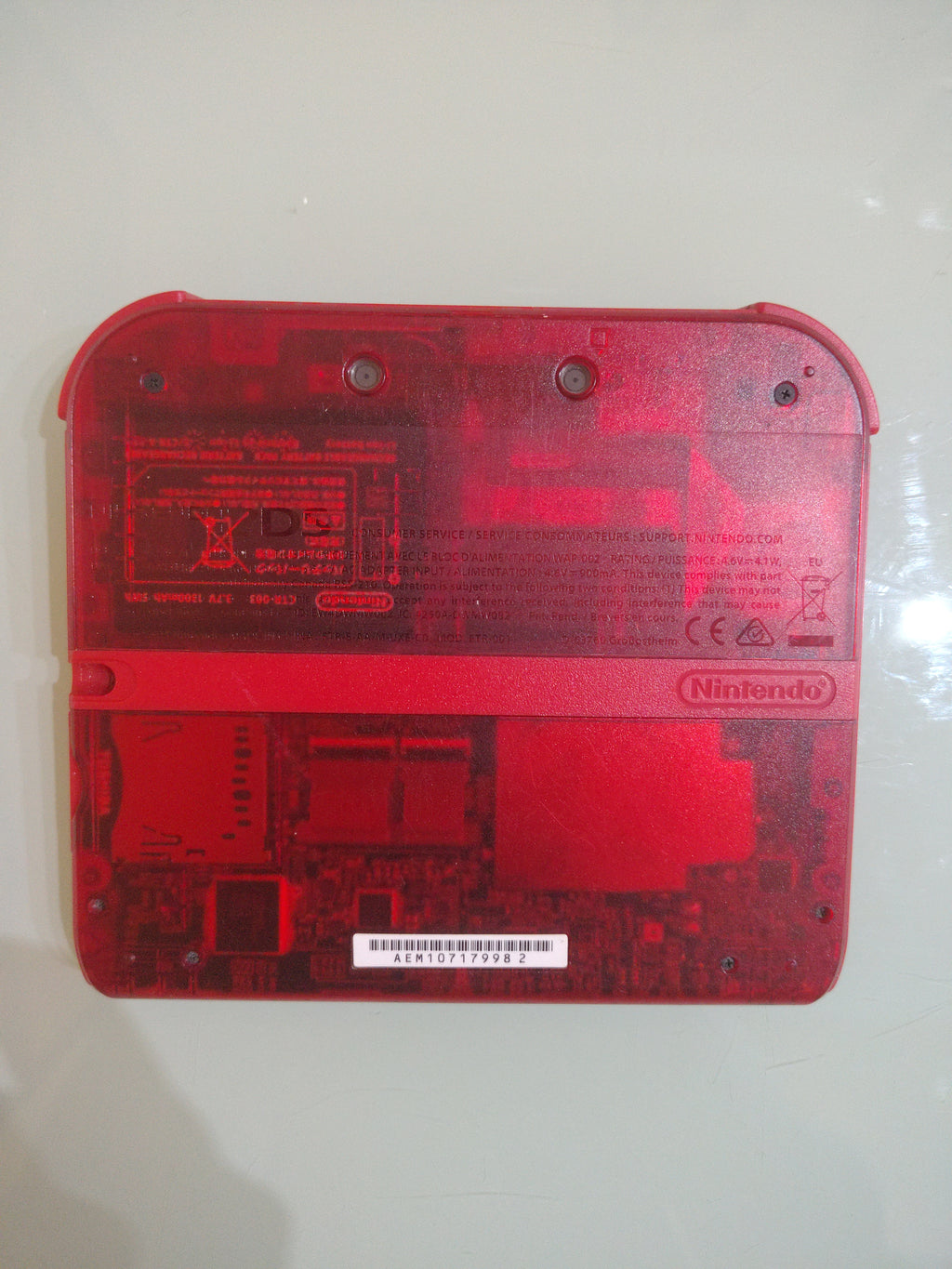 Nintendo 2DS Console Transparent Red
