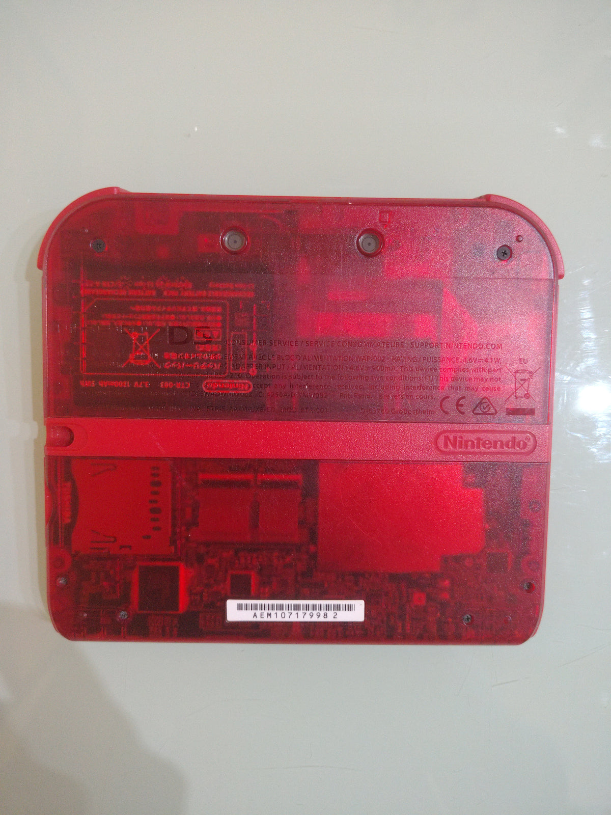 Nintendo 2DS Console Transparent Red