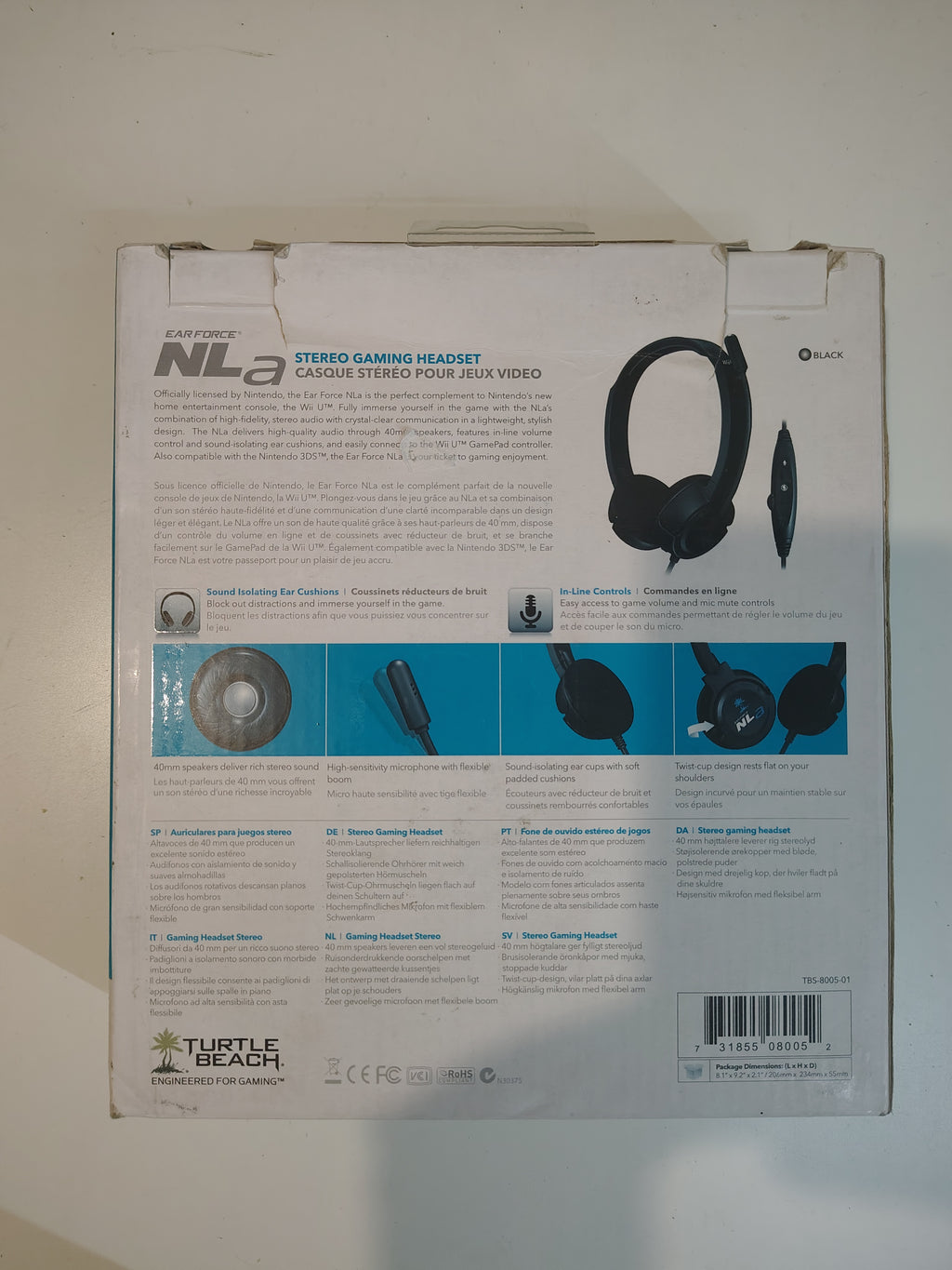 Ear Force NLa Cuffie da gioco stereo cablate Turtle Beach Nintendo Wii U