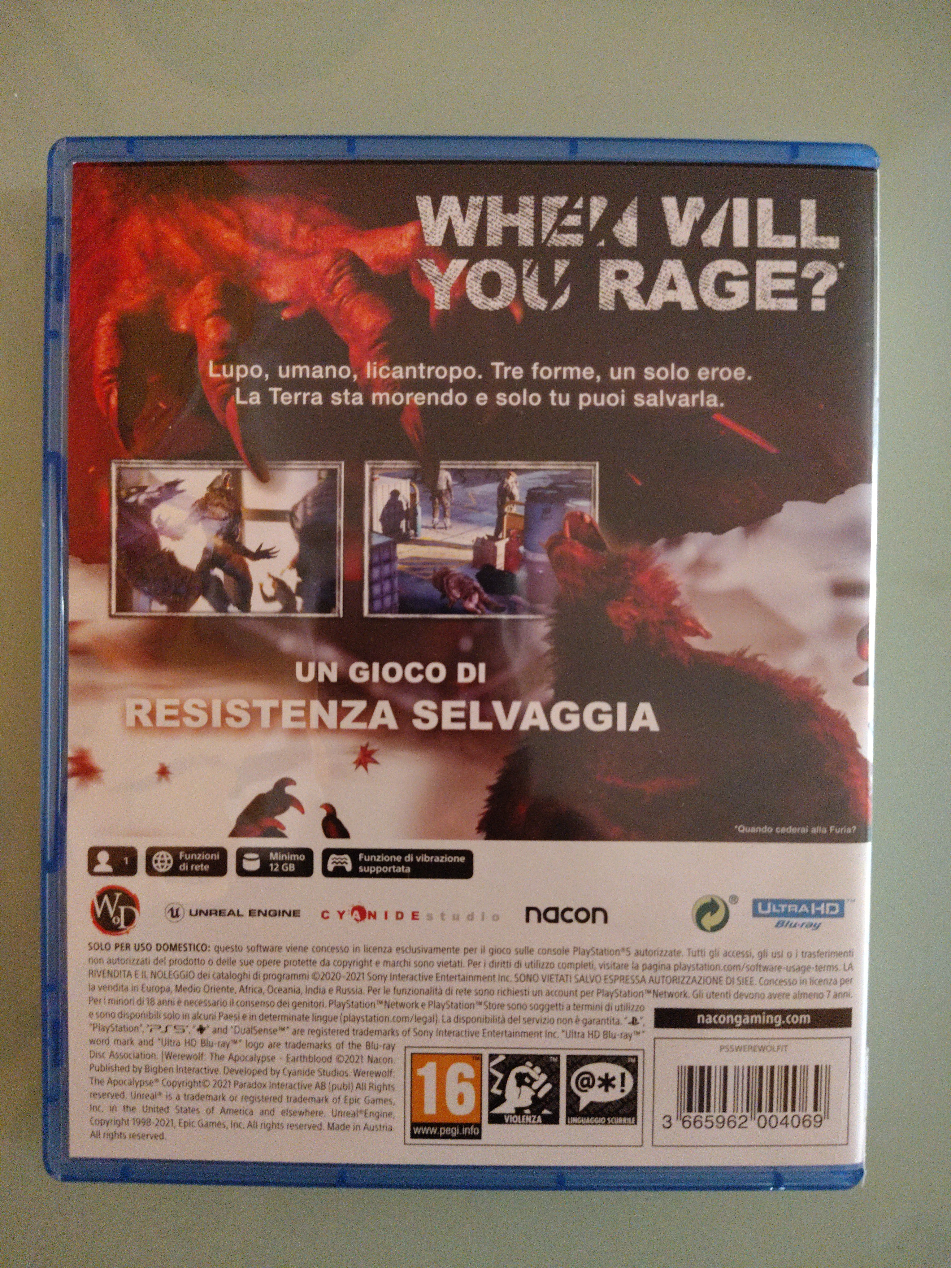 SONY PS5 WEREWOLF THE APOCALYPSE EARTHBLOOD PAL MULTILINGUA CON ITALIANO